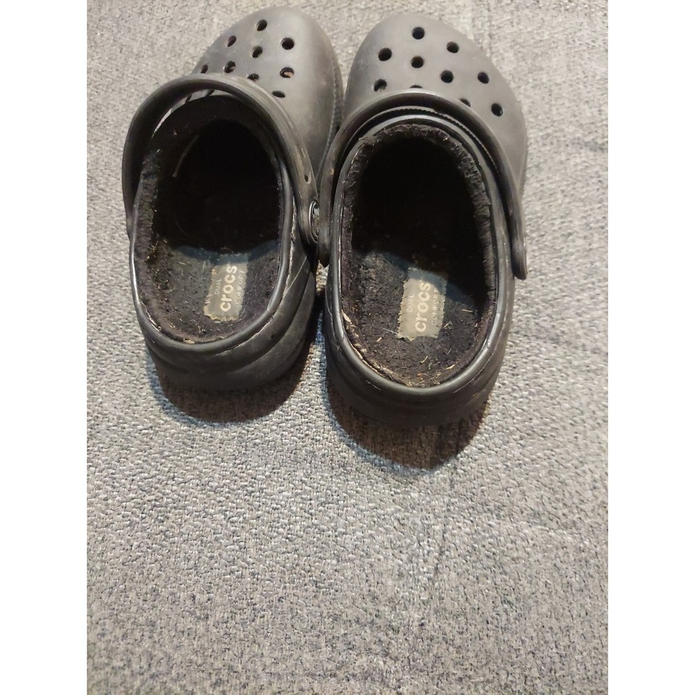 CROCS DUAL COMFORT Lined Size US Kids Sz 9 Light Black - Picture 8 of 9
